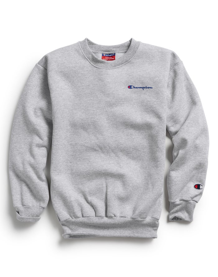 Champion Double Dry Script Logo Sweatshirt Meisjes - Grijs - Belgie 5706KOCIP